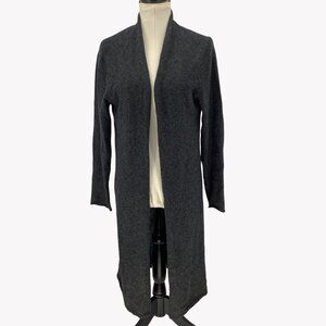 Lusso Cashmere Open Front Long Cardigan Sweater L Black Made In China